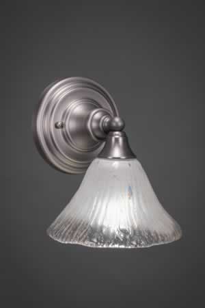 Wall Sconce Shown In Brushed Nickel Finish With 7" Frosted Crystal Glass