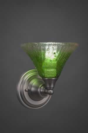 Wall Sconce Shown In Brushed Nickel Finish With 7" Kiwi Green Crystal Glass