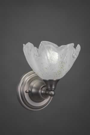 Wall Sconce Shown In Brushed Nickel Finish With 7" Gold Ice Glass