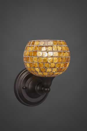 Wall Sconce Shown In Bronze Finish With 6" Copper Mosaic Glass
