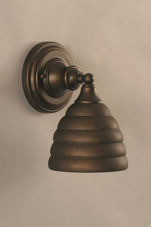 Wall Sconce Shown In Bronze Finish With 6" Beehive Metal Shade