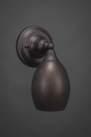 Wall Sconce Shown In Bronze Finish With 5" Bronze Oval Metal Shade