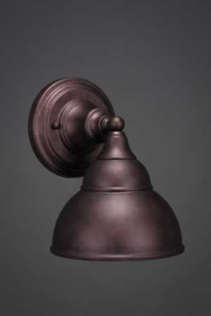 Wall Sconce Shown In Bronze Finish With 7" Double Bubble Metal Shade