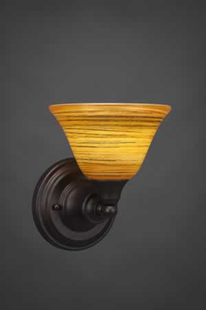 Wall Sconce Shown In Bronze Finish With 7" Firré Saturn Glass