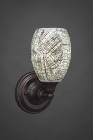 Wall Sconce Shown In Bronze Finish With 5" Natural Fusion Glass