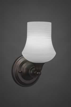 Wall Sconce Shown In Bronze Finish With 5" Zilo White Linen Glass