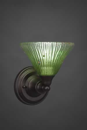 Wall Sconce Shown In Bronze Finish With 7" Kiwi Green Crystal Glass