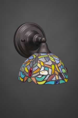 Wall Sconce Shown In Bronze Finish With 7" Kaleidoscope Tiffany Glass