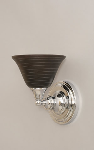 Wall Sconce Shown In Chrome Finish With 7" Charcoal Spiral Glass