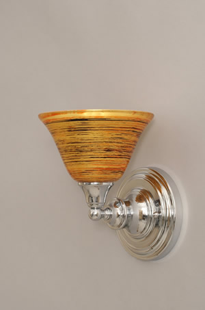 Wall Sconce Shown In Chrome Finish With 7" Firré Saturn Glass