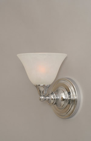Wall Sconce Shown In Chrome Finish With 7" White Marble Glass