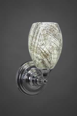 Wall Sconce Shown In Chrome Finish With 5" Natural Fusion Glass