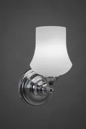 Wall Sconce Shown In Chrome Finish With 5" Zilo White Linen Glass