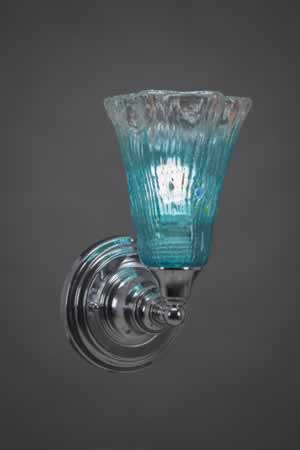 Wall Sconce Shown In Chrome Finish With 5.5" Teal Crystal Glass