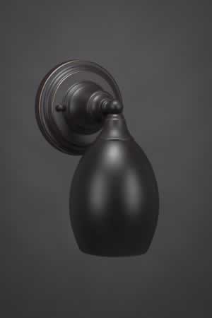 Wall Sconce Shown In Dark Granite Finish With 5" Bronze Oval Metal Shade