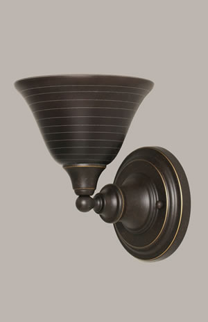 Wall Sconce Shown In Dark Granite Finish With 7" Charcoal Spiral Glass