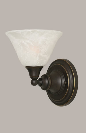 Wall Sconce Shown In Dark Granite Finish With 7" White Marble Glass