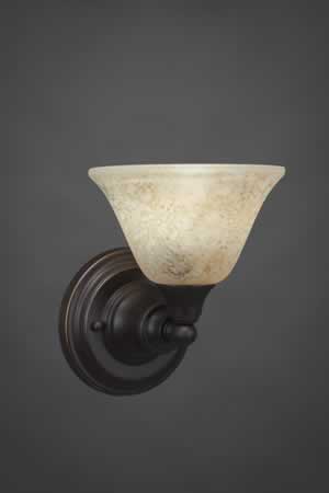 Wall Sconce Shown In Dark Granite Finish With 7" Italian Marble Glass