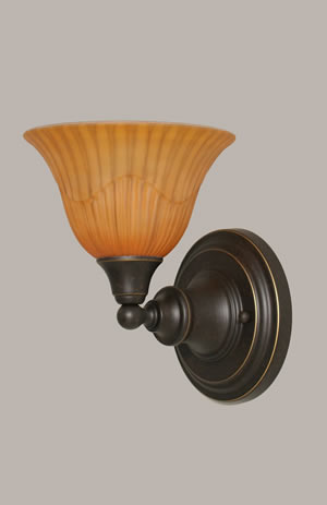 Wall Sconce Shown In Dark Granite Finish With 7" Tiger Glass