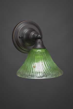 Wall Sconce Shown In Dark Granite Finish With 7" Kiwi Green Crystal Glass
