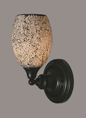 Wall Sconce Shown In Matte Black Finish With 15.5" Black Fusion Glass