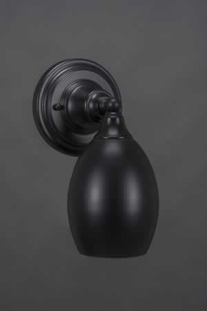 Wall Sconce Shown In Matte Black Finish With 5" Bronze Oval Metal Shade
