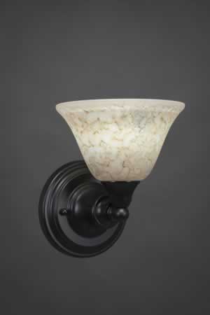 Wall Sconce Shown In Matte Black Finish With 7" Italian Marble Glass