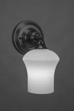 Wall Sconce Shown In Matte Black Finish With 5" Zilo White Linen Glass