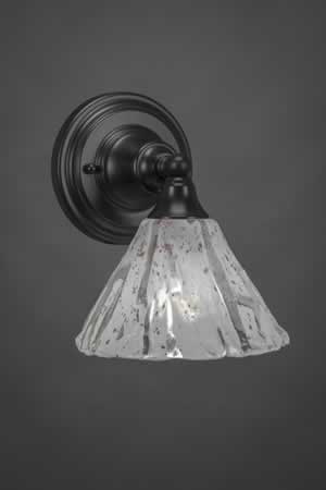 Wall Sconce Shown In Matte Black Finish With 7" Italian Ice Glass