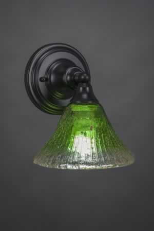 Wall Sconce Shown In Matte Black Finish With 7" Kiwi Green Crystal Glass