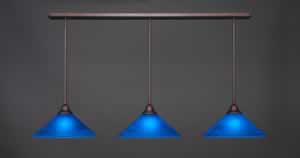 3 Light Multi Light Pendant With Hang Straight Swivels Shown In Bronze Finish With 16" Italian Bubble Glass