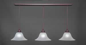 3 Light Multi Light Pendant With Hang Straight Swivels Shown In Bronze Finish With 14" White Marble Glass