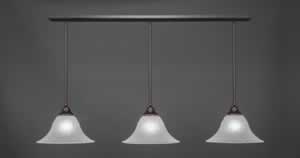 3 Light Multi Light Pendant With Hang Straight Swivels Shown In Dark Granite Finish With 14" White Marble Glass