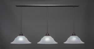 3 Light Multi Light Pendant With Hang Straight Swivels Shown In Dark Granite Finish With 16" White Marble Glass