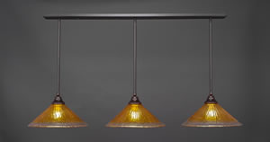 3 Light Multi Light Pendant With Hang Straight Swivels Shown In Dark Granite Finish With 16" Gold Champagne Crystal Glass