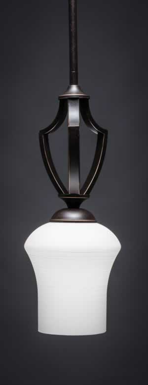 Zilo 1 Light Mini Pendant Shown In Dark Granite Finish With 5.5" Zilo White Linen Glass