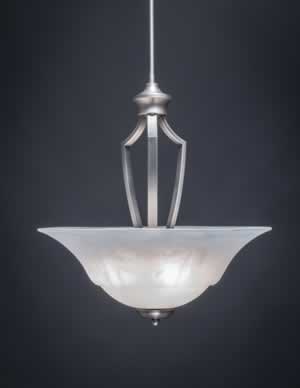 Zilo Pendant With 3 Bulbs Shown In Dark Granite Finish With 20" White Marble Glass