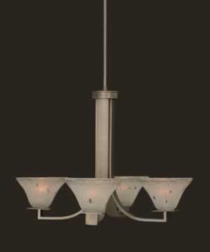 Apollo 4 Light Chandelier With Hang Straight Swivel Shown In Graphite Finish With 7" Frosted Crystal Glass