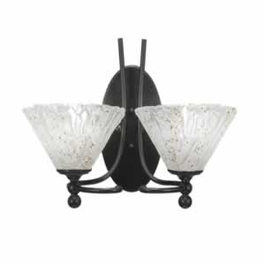 Capri 2 Light Wall Sconce Shown In Bronze Finish With 7" Italian Ice Glass