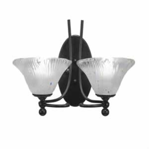 Capri 2 Light Wall Sconce Shown In Dark Granite Finish With 7" Frosted Crystal Glass