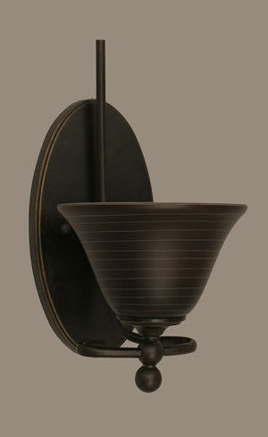Capri 1 Light Wall Sconce Shown In Dark Granite Finish With 7" Charcoal Spiral Glass