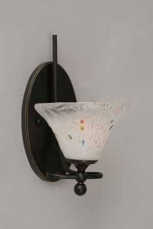 Capri 1 Light Wall Sconce Shown In Dark Granite Finish With 7" Frosted Crystal Glass