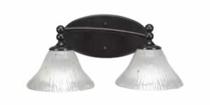 Capri 2 Light Bath Bar Shown In Dark Granite Finish With 7" Frosted Crystal Glass