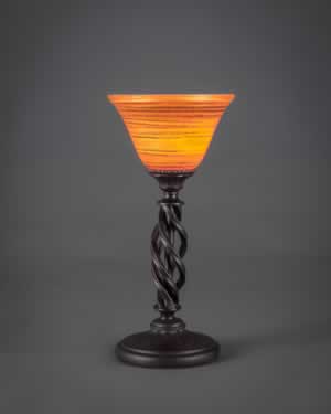 Eleganté Table Lamp Shown In Dark Granite Finish With 7" Firré Saturn Glass