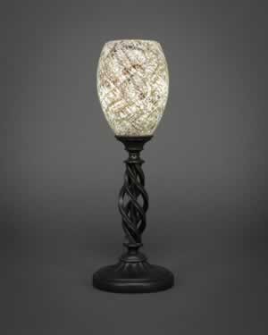 Eleganté Mini Table Lamp Shown In Bronze Finish With 5" Natural Fusion Glass