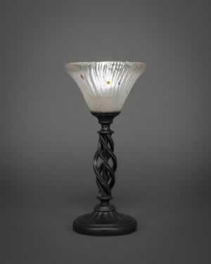 Eleganté Table Lamp Shown In Dark Granite Finish With 7" Frosted Crystal Glass