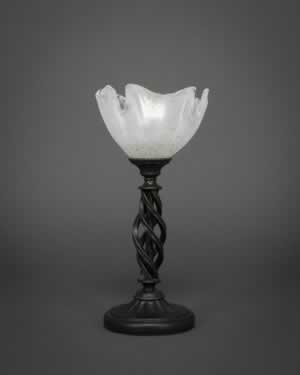 Eleganté Table Lamp Shown In Dark Granite Finish With 7" Gold Ice Glass