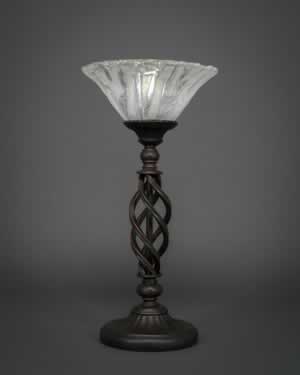 Eleganté Table Lamp Shown In Bronze Finish With 10" Italian Ice Crystal Glass