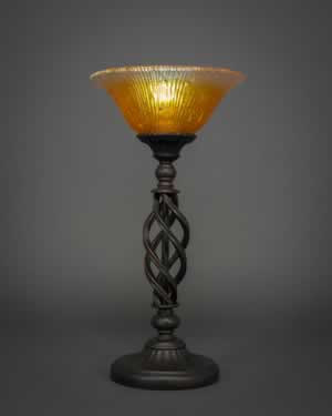 Eleganté Table Lamp Shown In Dark Granite Finish With 10" Gold Champagne Crystal Glass