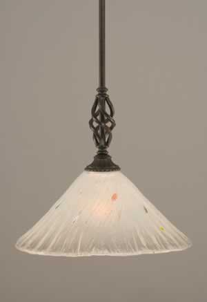 Eleganté Mini Pendant With Hang Straight Swivel Shown In Dark Granite Finish With 12" Frosted Crystal Glass